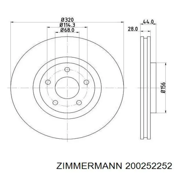 Купити 200252252 Zimmermann Ротор гальмівний