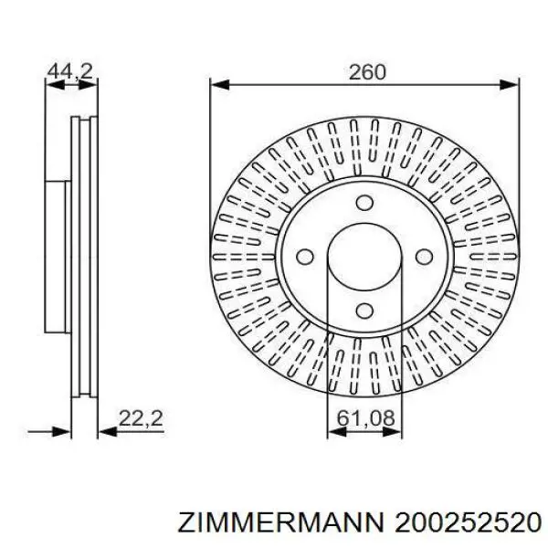 200252520 Zimmermann Гальмо дискове переднє