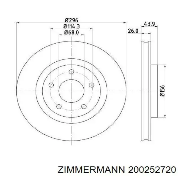 200252720 Zimmermann Гальмо дискове переднє
