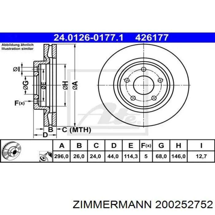 Купити 200252752 Zimmermann Ротор гальмівний