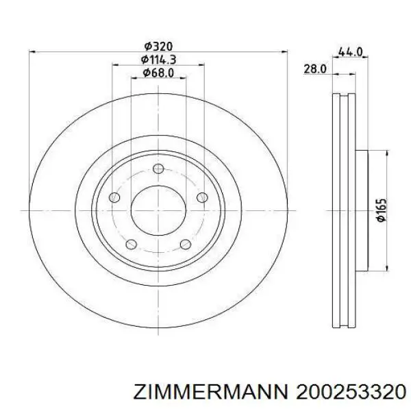 Гальмівні диски передні 200253320 Zimmermann