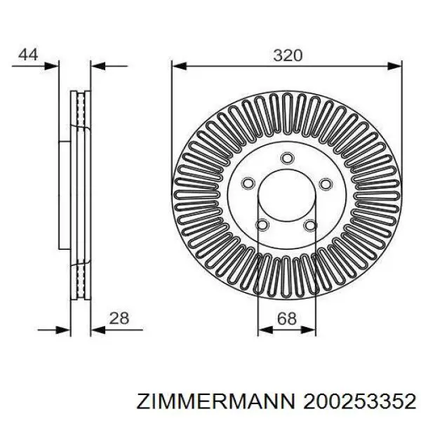 Купити 200253352 Zimmermann Ротор гальмівний