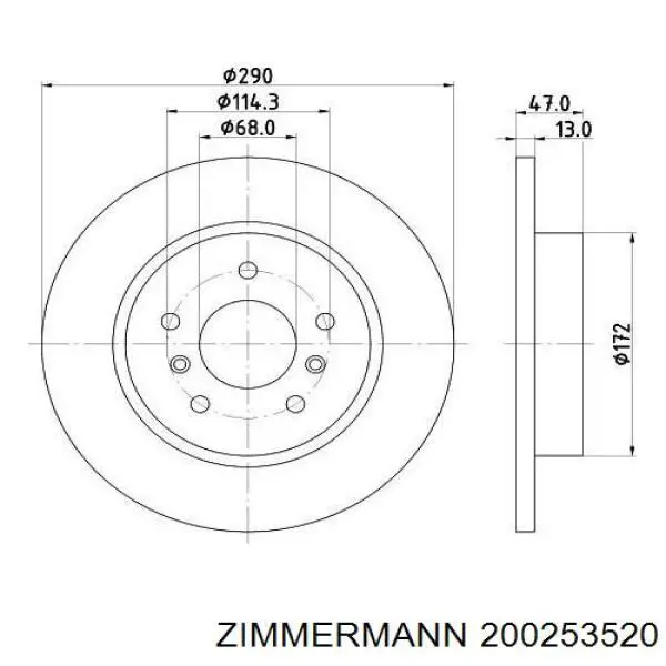Задні дискові гальма Zimmermann 200253520 ціна, від 37.39 USD
