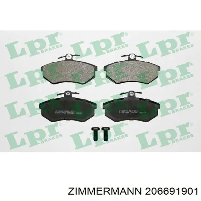 206691901 Zimmermann колодки гальмівні передні, дискові