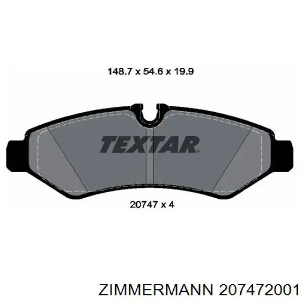 Задні гальмівні колодки Zimmermann 207472001 ціна, від 42.28 USD