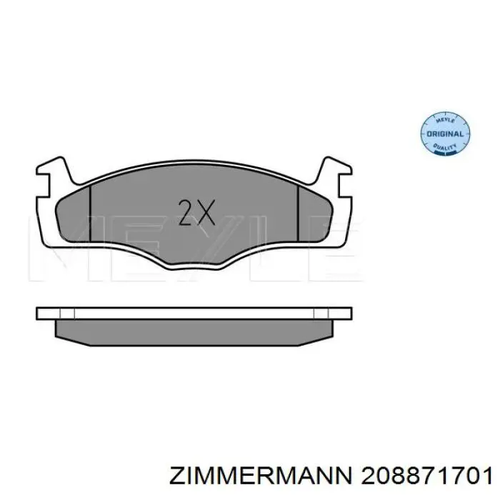 Передні тормозні колодки 208871701 Zimmermann