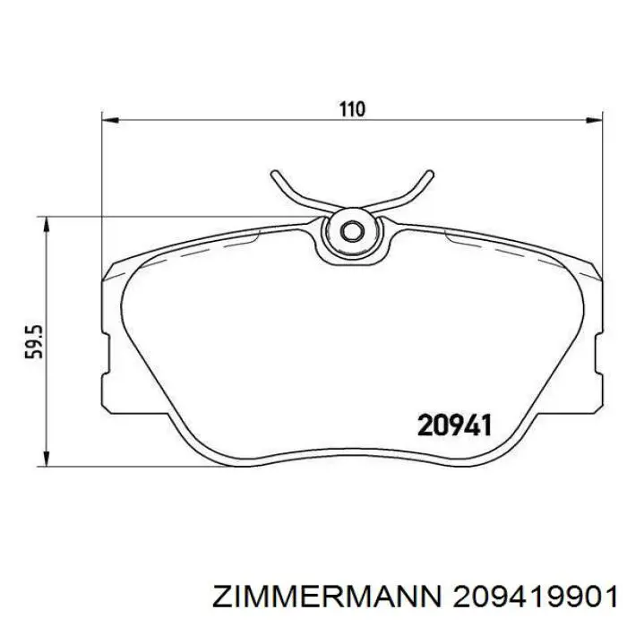 Передні тормозні колодки 209419901 Zimmermann