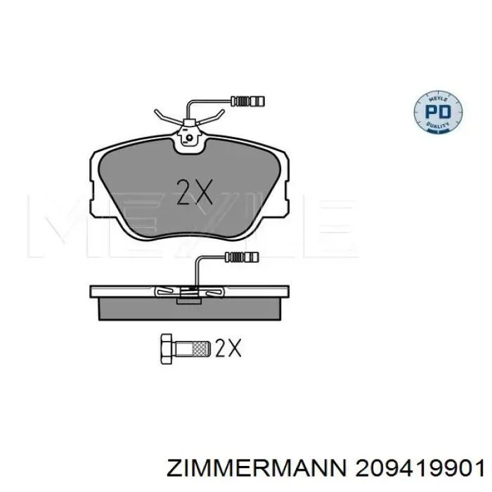 Купити 209419901 Zimmermann Колодки гальмівні передні, дискові