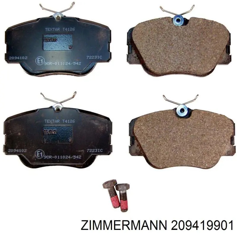 Передні тормозні колодки 209419901 Zimmermann