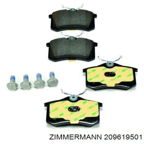 Задні гальмівні колодки 209619501 Zimmermann