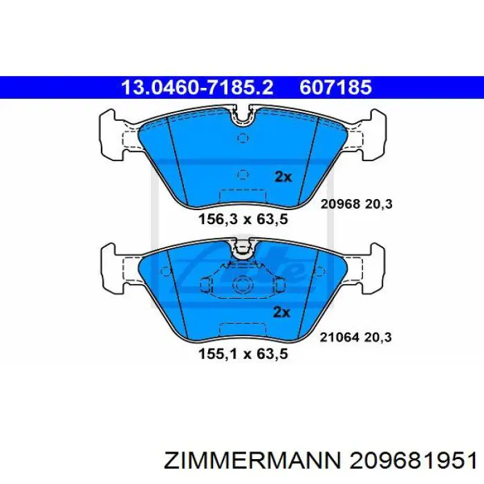 Гальмівні колодки Zimmermann 209681951 ціна, від 22.44 USD
