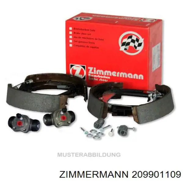 209901109 Zimmermann колодки гальмівні задні барабанні, в зборі з циліндруми, комплект