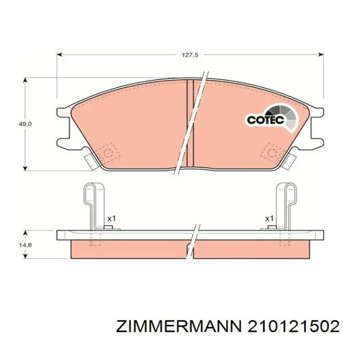 Гальмівні колодки Zimmermann 210121502 ціна, від 13.78 USD