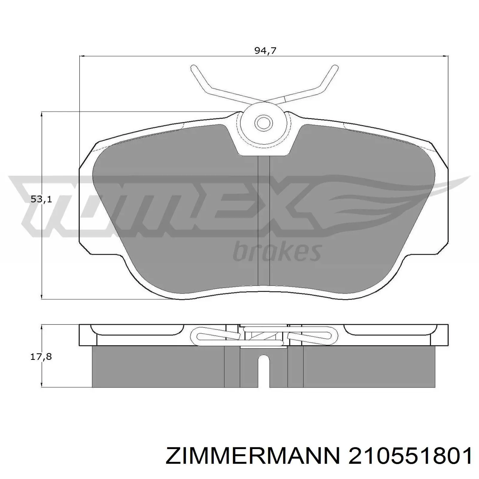 Передні тормозні колодки 210551801 Zimmermann