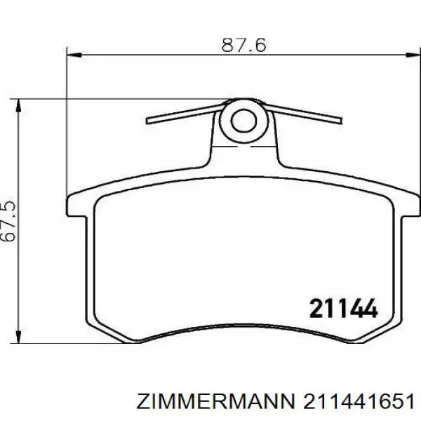 211441651 Zimmermann колодки гальмові задні, дискові