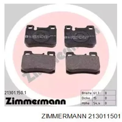 Купити 213011501 Zimmermann Колодки гальмівні передні, дискові