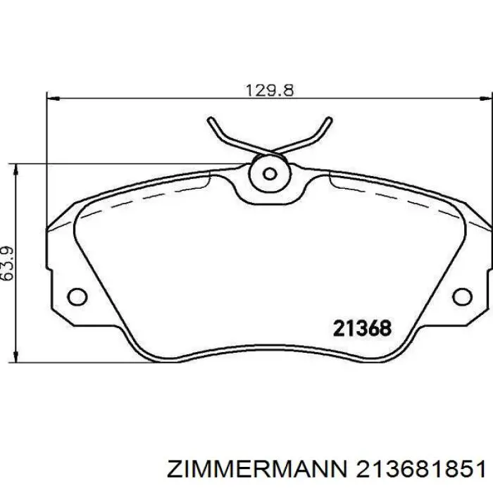 Передні тормозні колодки 213681851 Zimmermann