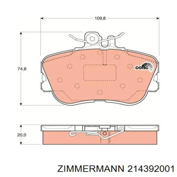 Тормозні колодки Zimmermann 214392001