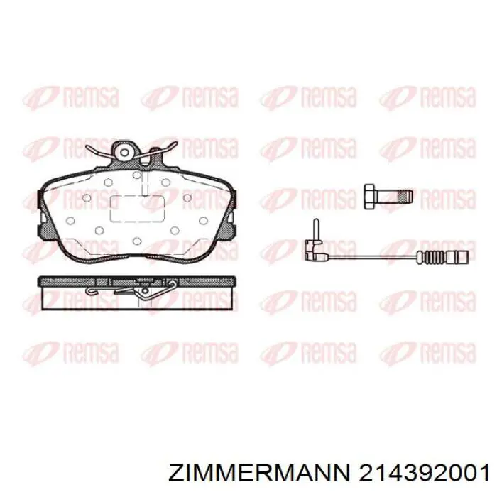 Передні тормозні колодки 214392001 Zimmermann