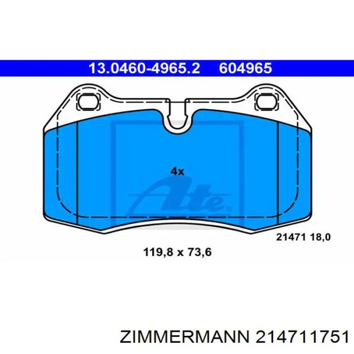 Тормозні колодки Zimmermann 214711751