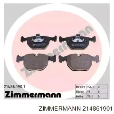 Передні тормозні колодки 214861901 Zimmermann