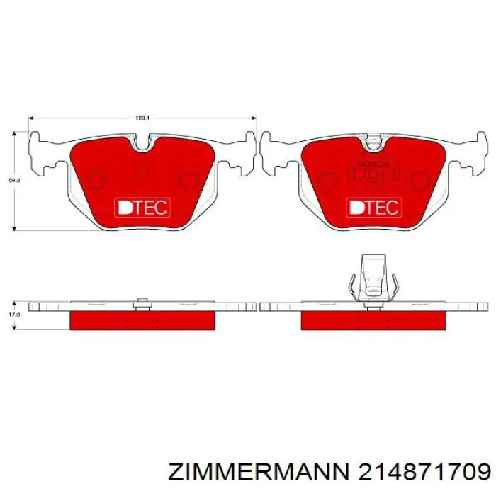 Задні дискові колодки Zimmermann 214871709