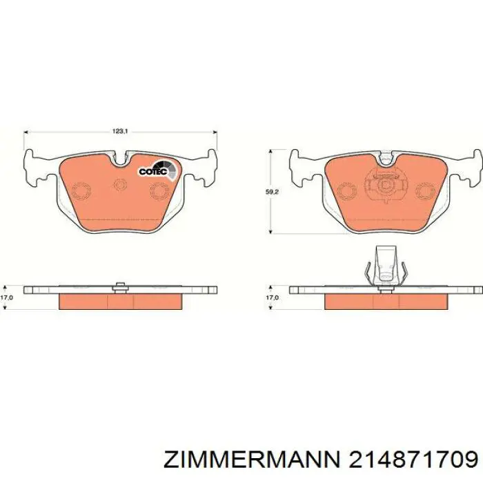 Задні гальмівні колодки Zimmermann 214871709 ціна, від 23.90 USD