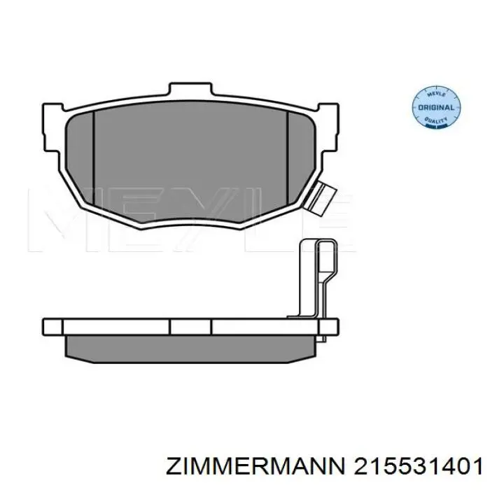 215531401 Zimmermann Колодки гальмівні задні, дискові
