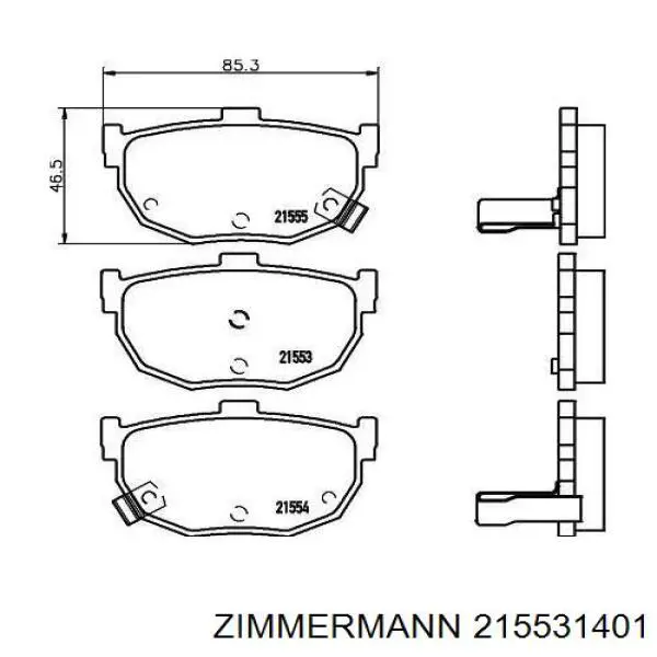 Купити 215531401 Zimmermann Задні колодки