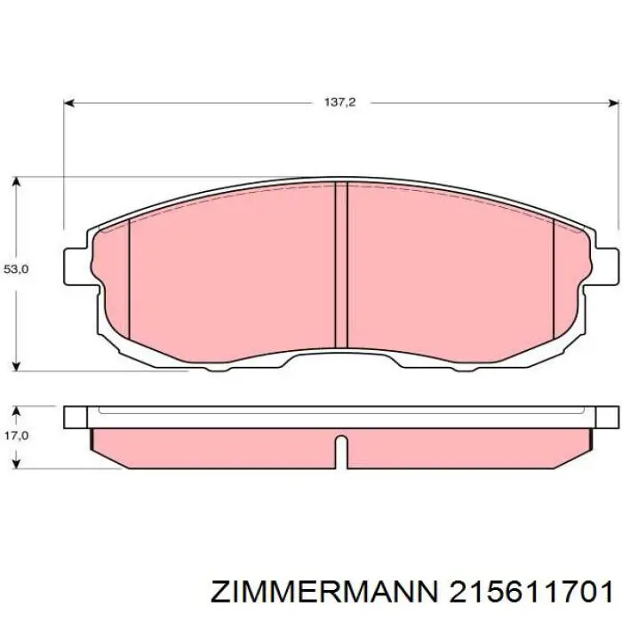 Колодки гальмівні передні, дискові 215611701 Zimmermann