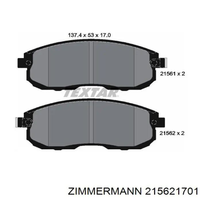 Гальмівні колодки Zimmermann 215621701 ціна, від 28.59 USD