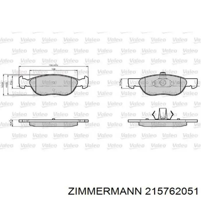 Тормозні колодки Zimmermann 215762051