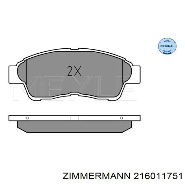 Купити 216011751 Zimmermann Колодки гальмівні передні, дискові