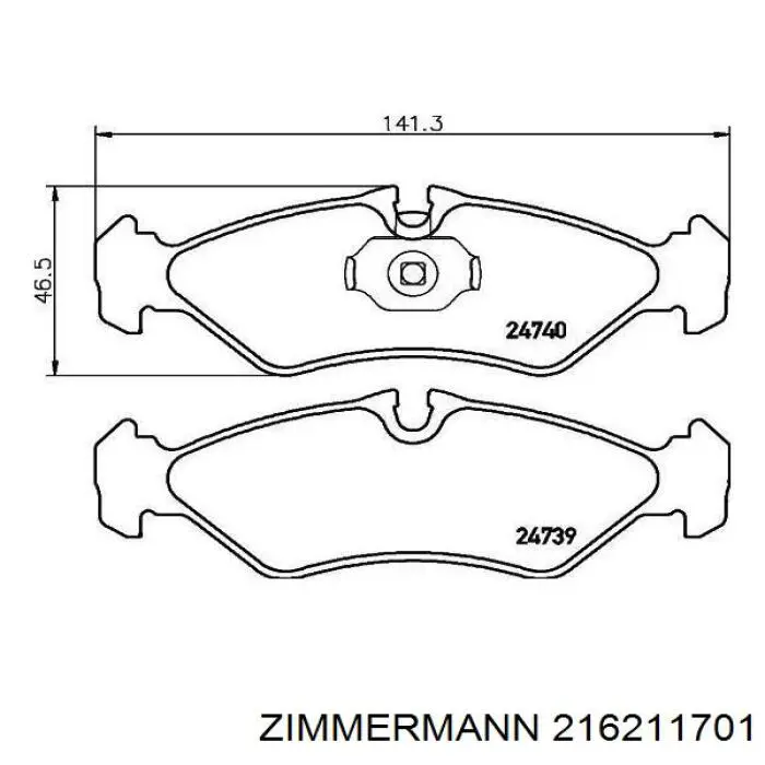 Задні гальмівні колодки 216211701 Zimmermann