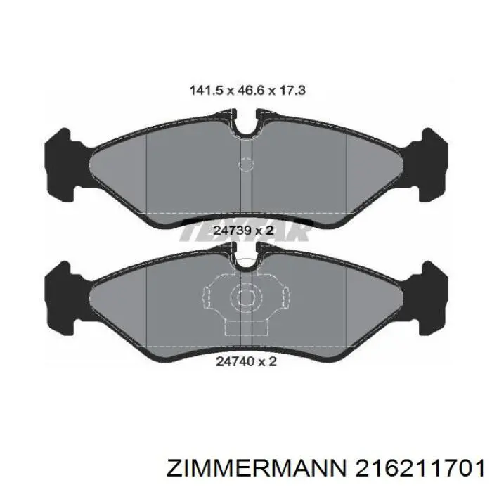 Задні гальмівні колодки 216211701 Zimmermann