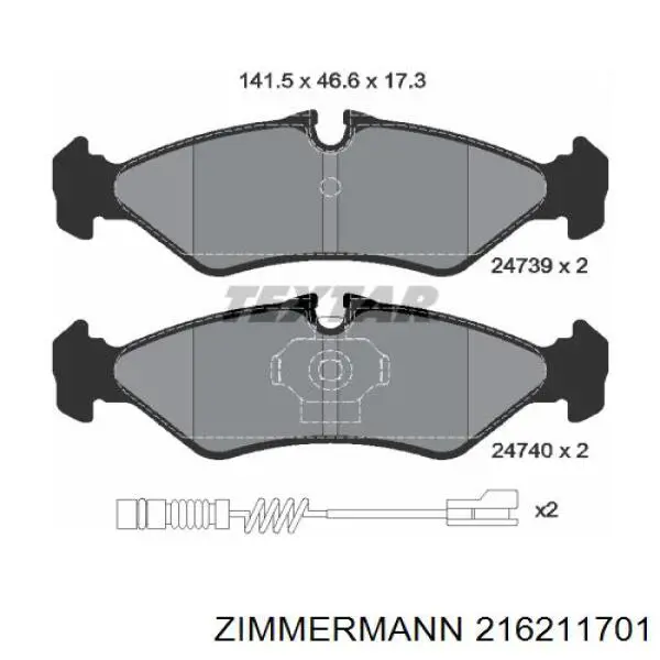 Купити 216211701 Zimmermann Задні колодки