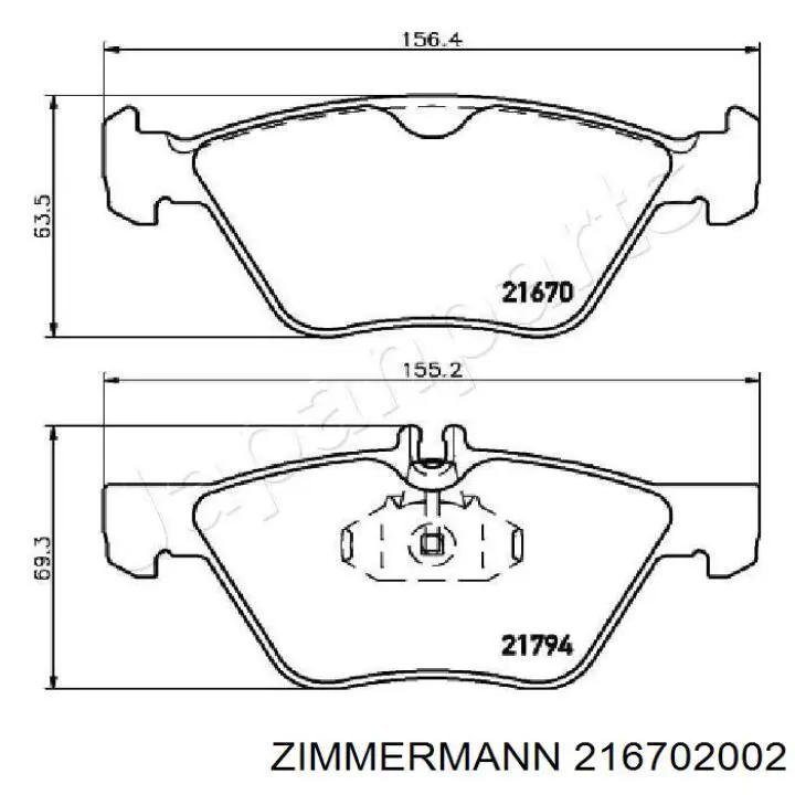 Гальмівні колодки Zimmermann 216702002 ціна, від 20.87 USD
