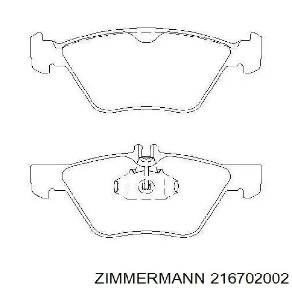 Купити 216702002 Zimmermann Колодки гальмівні передні, дискові