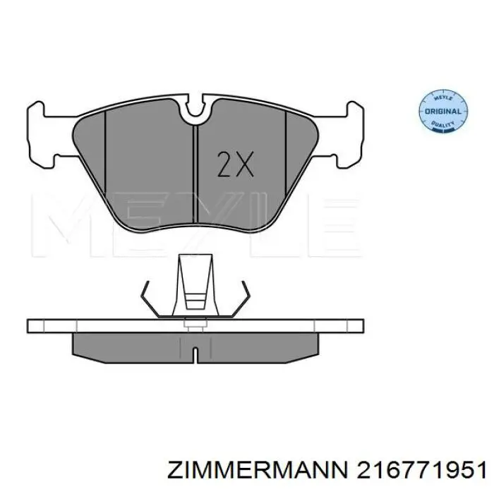 216771951 Zimmermann колодки гальмівні передні, дискові