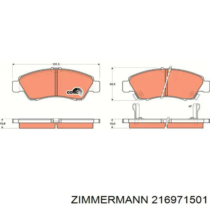 Тормозні колодки Zimmermann 216971501