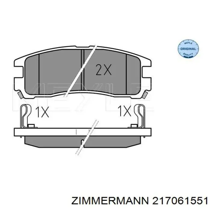 Задні гальмівні колодки 217061551 Zimmermann