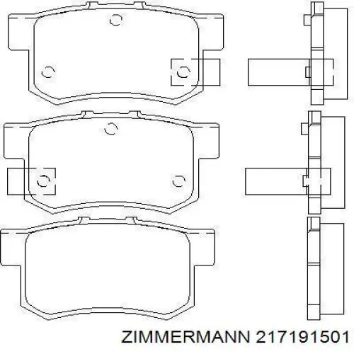 Задні гальмівні колодки 217191501 Zimmermann