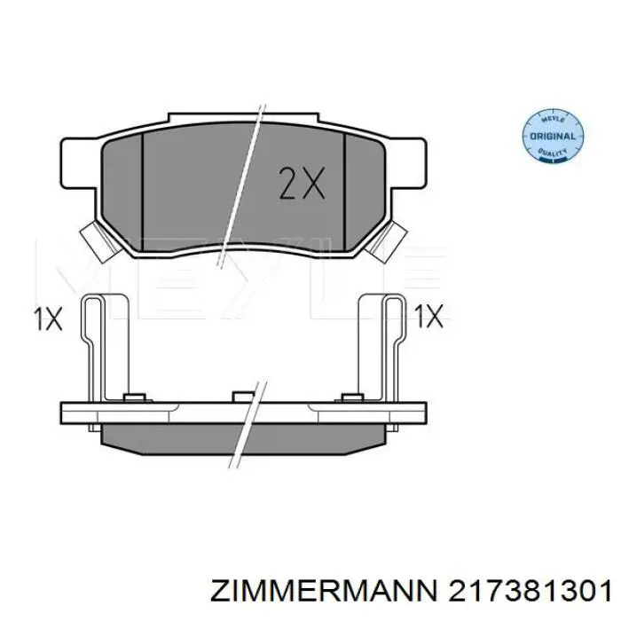 Задні гальмівні колодки 217381301 Zimmermann