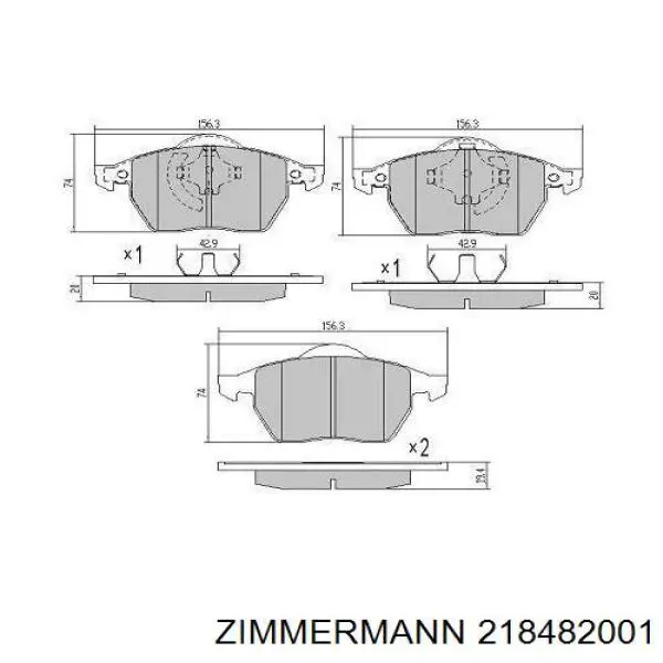 218482001 Zimmermann Передні гальмівні колодки