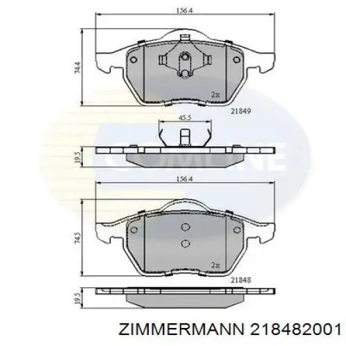 Купити 218482001 Zimmermann Колодки гальмівні передні, дискові