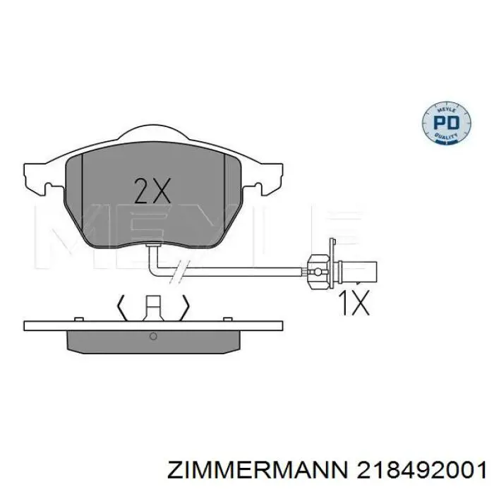 Передні тормозні колодки 218492001 Zimmermann
