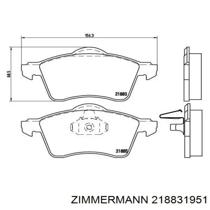 Тормозні колодки Zimmermann 218831951