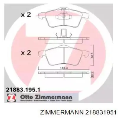 218831951 Zimmermann Передні гальмівні колодки