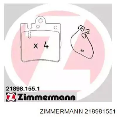 218981551 Zimmermann колодки гальмові задні, дискові