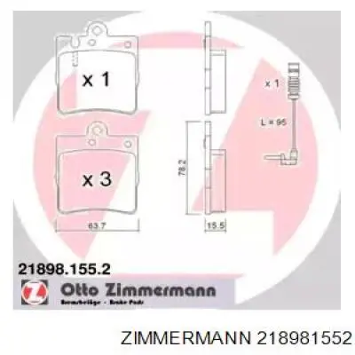Задні гальмівні колодки Zimmermann 218981552 ціна, від 16.52 USD